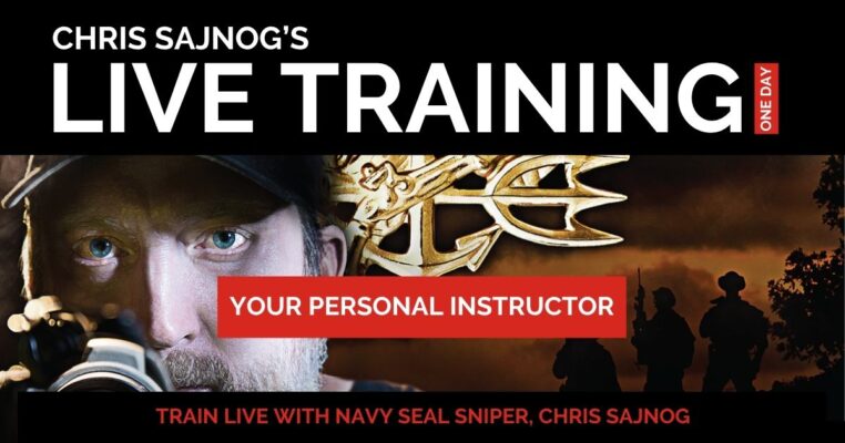 Image of Chris Sajnog and an offer for his live Navy SEAL Firearms Training