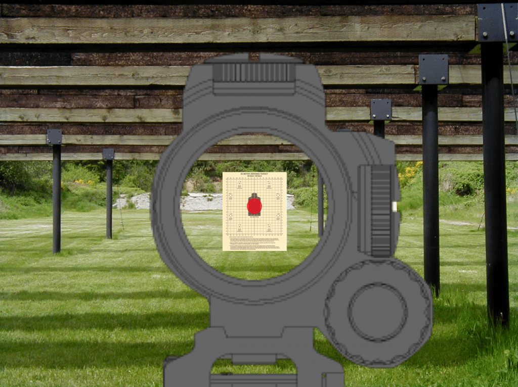 army target red dot sighting in